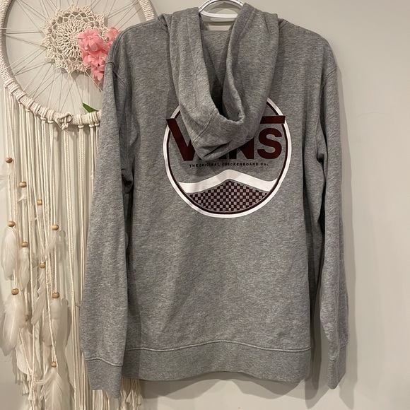 VANS SIDE STRIPE PULLOVER HOODIE Men’s Grey Maroon - Picture 5 of 6